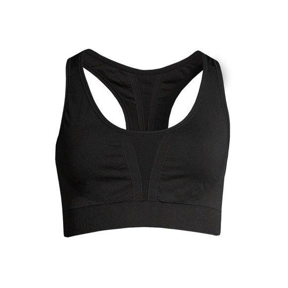 NWT Avia Women Active Wear Racerback Fashion Black Stretchy Sports Bra SZ Large - Picture 6 of 6